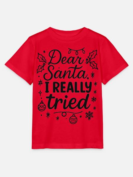Dear Santa, I really tried - Stanley/Stella Kinder T-Shirt MINI CREATOR - Rot