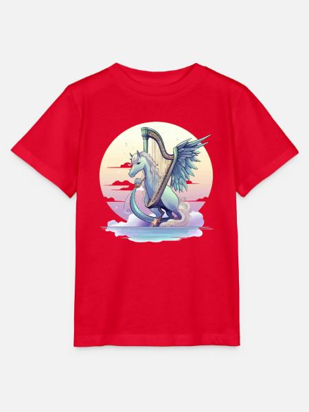Pegasus mit Harfe am Abend - Stanley/Stella Kinder T-Shirt MINI CREATOR - Rot