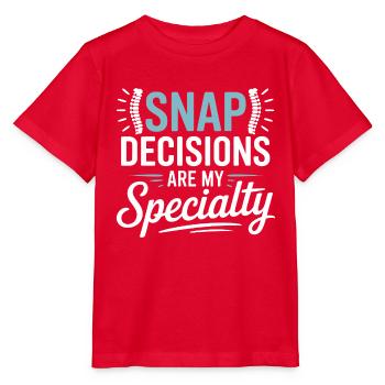 Les décisions éclaires chez les chiropracteurs sont ma spécialité - T-shirt bio MINI CREATOR Stanley/Stella Enfant - rouge - Devant - Jaiden (125cm)
