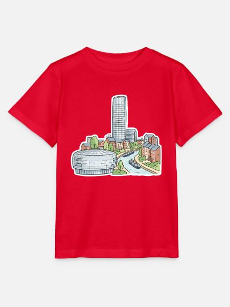 Birmingham Skyline Rotunde Stierkampfkanale Kunst - Stanley/Stella Kinder T-Shirt MINI CREATOR  - Rot