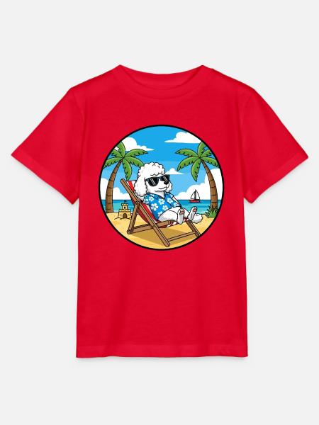 Coole Pudel-Strandurlaubs-Sommerstimmung - Stanley/Stella Kinder T-Shirt MINI CREATOR - Rot
