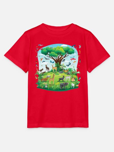 Tierparadies unter dem Baum - Stanley/Stella Kinder T-Shirt MINI CREATOR  - Rot