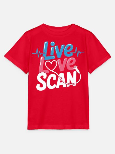 Live Love Scan Herzbeat - Stanley/Stella Kinder T-Shirt MINI CREATOR - Rot