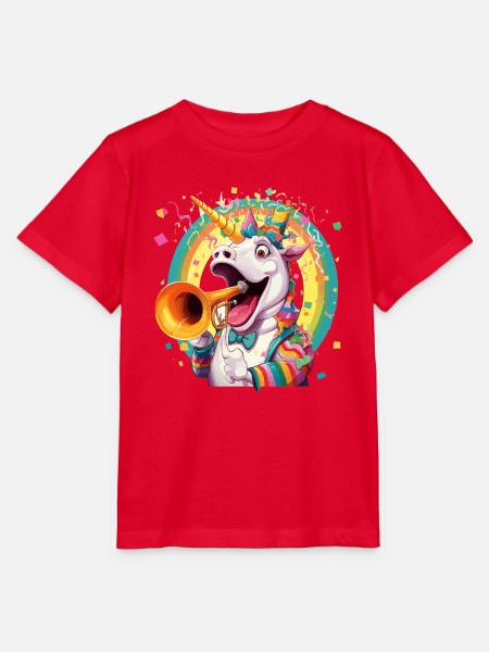 Einhorn Trompete im Festival - Stanley/Stella Kinder T-Shirt MINI CREATOR - Rot