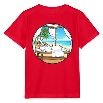 Beach Spa Rabbit Bunny Relaxing Art - Stanley/Stella MINI CREATOR Kids’ T-Shirt - red - Front - Jaiden (125cm)