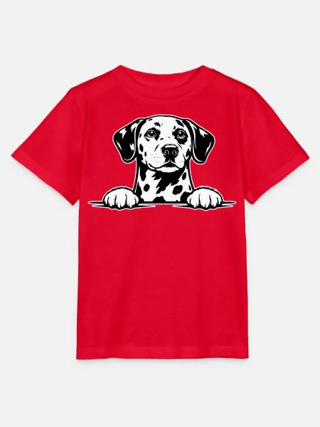 Dalmatiner mit Pfoten - Stanley/Stella Kinder T-Shirt MINI CREATOR - Rot