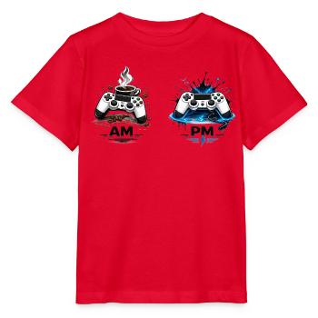 AM Coffee PM Gaming - Stanley/Stella MINI CREATOR Kids’ T-Shirt - red - Front - Jaiden (125cm)