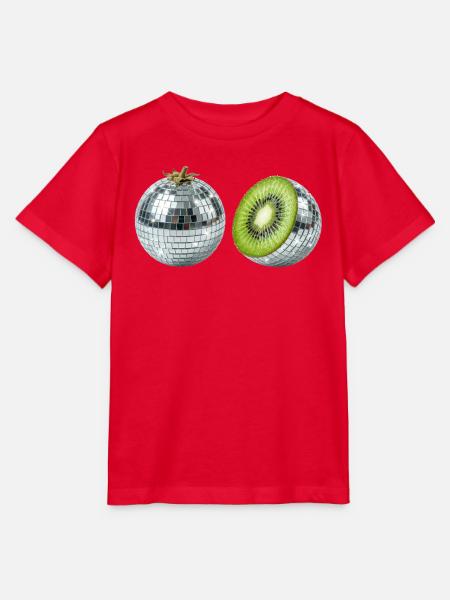 Kiwi Disco Spiegelball - Stanley/Stella Kinder T-Shirt MINI CREATOR - Rot