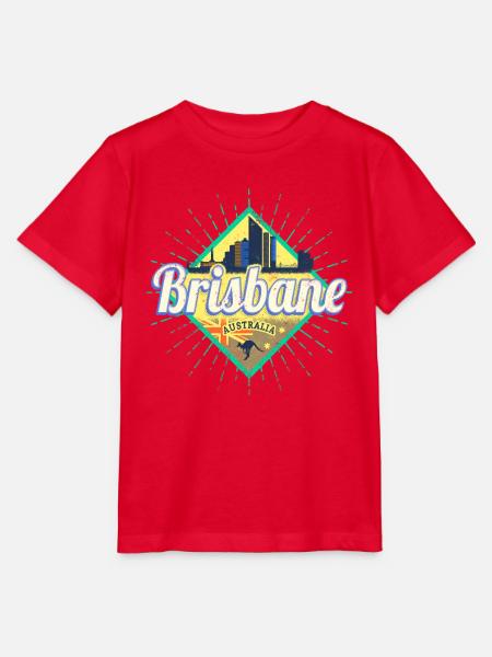 Brisbane Queensland Australien Skyline Souvenir - Stanley/Stella Kinder T-Shirt MINI CREATOR  - Rot