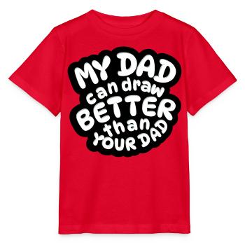 Mon père dessine mieux que ton père - T-shirt bio MINI CREATOR Stanley/Stella Enfant - rouge - Devant - Jaiden (125cm)