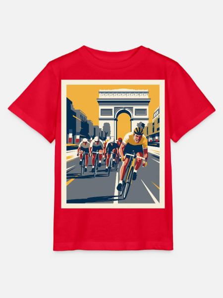Paris Sprint – Radfahrer-Erinnerung - Stanley/Stella Kinder T-Shirt MINI CREATOR  - Rot