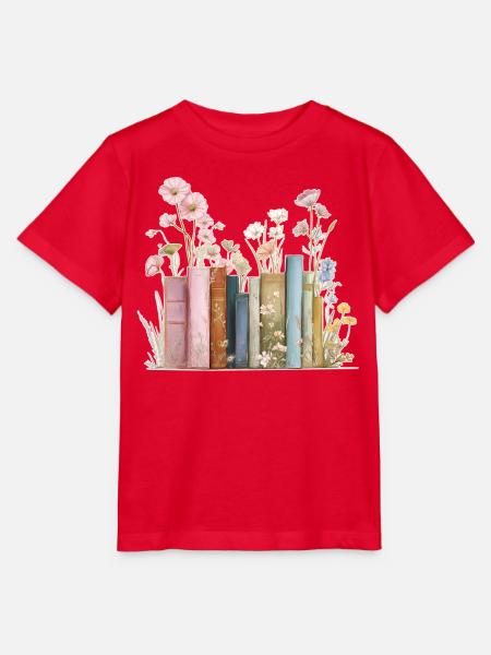 Bücher mit Blüten - Stanley/Stella Kinder T-Shirt MINI CREATOR  - Rot