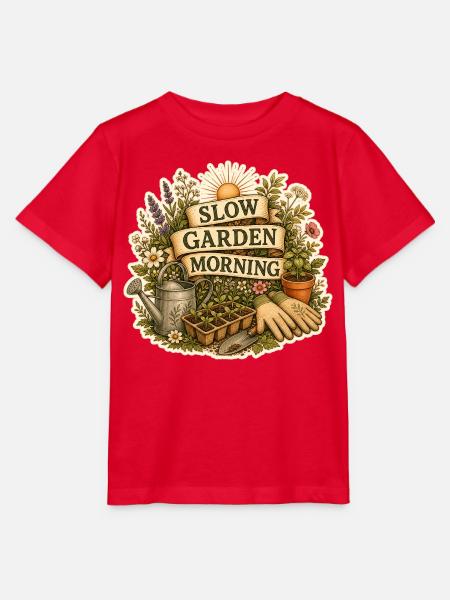 SLOW GARDEN MORNING - Stanley/Stella Kinder T-Shirt MINI CREATOR - Rot