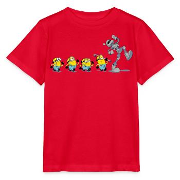 Minions In A Row With Robot - Stanley/Stella MINI CREATOR Kids’ T-Shirt - red - Front - Jaiden (125cm)