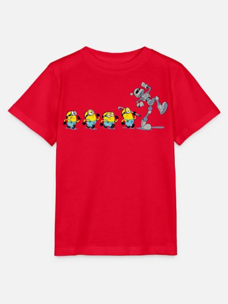 Minions In Einer Reihe Mit Roboter - Stanley/Stella Kinder T-Shirt MINI CREATOR  - Rot