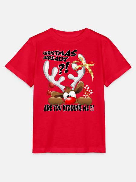 "Weihnachten schon?!" Lustiges Rentier - Stanley/Stella Kinder T-Shirt MINI CREATOR  - Rot