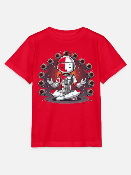 Space Yogi im Astronauten - Stanley/Stella Kinder T-Shirt MINI CREATOR - Rot