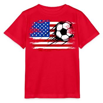 Football drapeau américain utilisé - T-shirt bio MINI CREATOR Stanley/Stella Enfant - rouge - Devant - Jaiden (125cm)