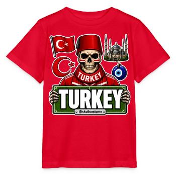 SkullCostume Édition Mondiale : Turquie - T-shirt bio MINI CREATOR Stanley/Stella Enfant - rouge - Devant - Jaiden (125cm)