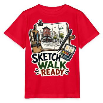 CROQUIS PRÊT - T-shirt bio MINI CREATOR Stanley/Stella Enfant - rouge - Devant - Jaiden (125cm)
