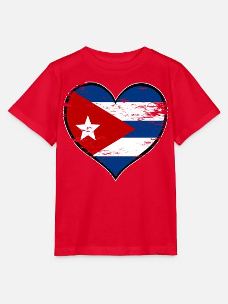 Kuba Herzflagge used - Stanley/Stella Kinder T-Shirt MINI CREATOR - Rot