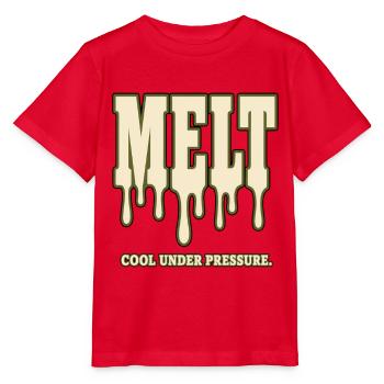 MELT – Refroidir sous pression | Humour sur le stress - T-shirt bio MINI CREATOR Stanley/Stella Enfant - rouge - Devant - Jaiden (125cm)