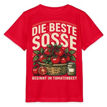 Tomatenbeet Soßenkunst - Stanley/Stella Kinder T-Shirt MINI CREATOR  - Rot - Vorne - Jaiden (125cm)