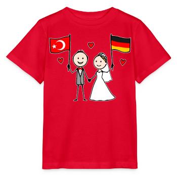 Hochzeitspaar Türkei Deutschland Flagge - Stanley/Stella Kinder T-Shirt MINI CREATOR  - Rot - Vorne - Jaiden (125cm)