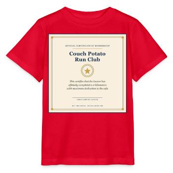 Couch Potato Running Club - Stanley/Stella MINI CREATOR Kids’ T-Shirt - red - Front - Jaiden (125cm)