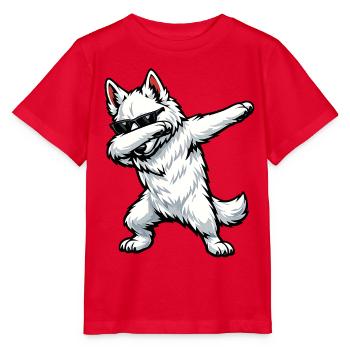 Dabbing Berger Blanc Suisse - Stanley/Stella MINI CREATOR Kids’ T-Shirt - red - Front - Jaiden (125cm)