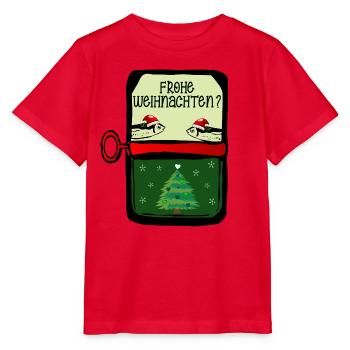 Frohe Weihnachten Fische - Stanley/Stella Kinder T-Shirt MINI CREATOR  - Rot - Vorne - Jaiden (125cm)