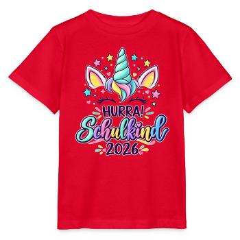 Magisches Einhorn zum 4. Geburtstag - Stanley/Stella Kinder T-Shirt MINI CREATOR  - Rot - Vorne - Jaiden (125cm)