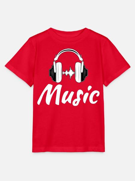 Kopfhörer und Musikwellen - Stanley/Stella Kinder T-Shirt MINI CREATOR - Rot