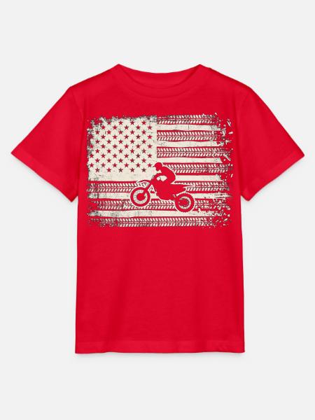 Tireprint Flag Rider - Stanley/Stella Kinder T-Shirt MINI CREATOR - Rot