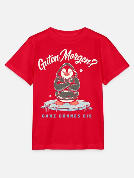 Guten Morgen Das Dünnes Eis Penguin - Stanley/Stella Kinder T-Shirt MINI CREATOR - Rot