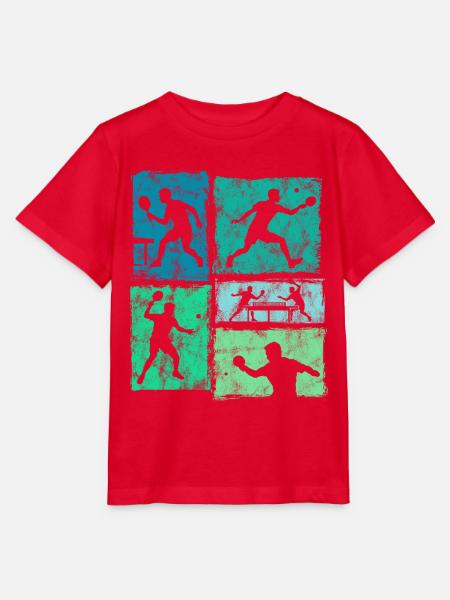 Tischtennis Moodboard für Ping-Pong Spieler - Stanley/Stella Kinder T-Shirt MINI CREATOR - Rot
