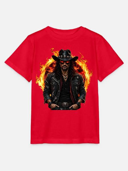 Halloween Cowboy Hell Rider - Stanley/Stella Kinder T-Shirt MINI CREATOR  - Rot