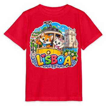 Tavi & Nela in Lisboa - Stanley/Stella Kinder T-Shirt MINI CREATOR  - Rot - Vorne - Jaiden (125cm)