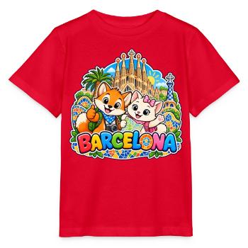 Tavi & Nela in Barcelona - Stanley/Stella Kinder T-Shirt MINI CREATOR  - Rot - Vorne - Jaiden (125cm)