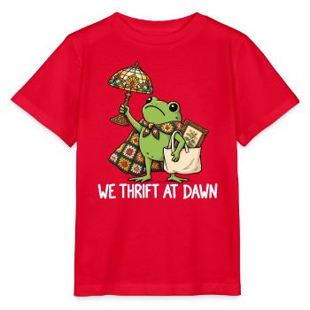 Thrift at Dawn: Froggy Chic - Stanley/Stella Kinder T-Shirt MINI CREATOR  - Rot - Vorne - Jaiden (125cm)
