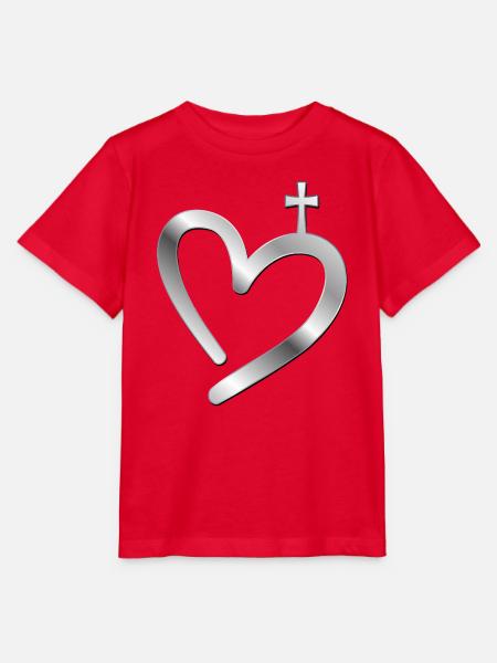 Christliches Kreuz Herz - Stanley/Stella Kinder T-Shirt MINI CREATOR  - Rot