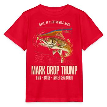 Mark Drop Thump Bass-Art - Stanley/Stella Kinder T-Shirt MINI CREATOR  - Rot - Vorne - Jaiden (125cm)