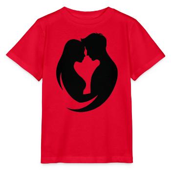 Paar-Silhouetten-Umarmung - Stanley/Stella Kinder T-Shirt MINI CREATOR  - Rot - Vorne - Jaiden (125cm)