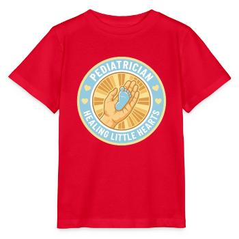 Kinderarzt Heilung Kleine Herzen Abzeichen Geschenk - Stanley/Stella Kinder T-Shirt MINI CREATOR  - Rot - Vorne - Jaiden (125cm)