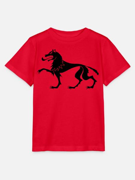 Mittelalterlicher Schwarzer Wolf - Stanley/Stella Kinder T-Shirt MINI CREATOR - Rot