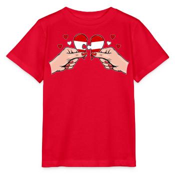 Österreich Frauenhände Herzpuzzle - Stanley/Stella Kinder T-Shirt MINI CREATOR  - Rot - Vorne - Jaiden (125cm)