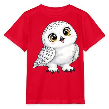 Schneeeule Kawaii Style – Süßer Wintervogel - Stanley/Stella Kinder T-Shirt MINI CREATOR  - Rot - Vorne - Jaiden (125cm)