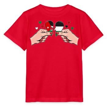 Jordanien Frauenhände Herzpuzzle - Stanley/Stella Kinder T-Shirt MINI CREATOR  - Rot - Vorne - Jaiden (125cm)