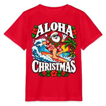 Aloha Weihnachten Surfer Santa - Stanley/Stella Kinder T-Shirt MINI CREATOR  - Rot - Vorne - Jaiden (125cm)