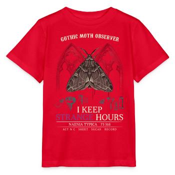 Gothic Moth Observer: Strange Hours - Stanley/Stella Kinder T-Shirt MINI CREATOR  - Rot - Vorne - Jaiden (125cm)